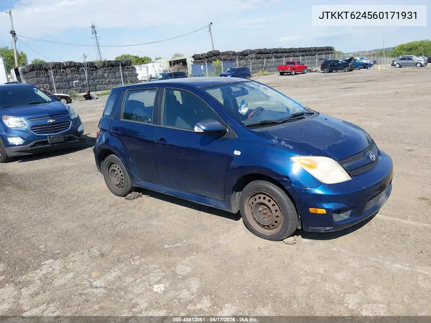 2006 Scion Xa VIN: JTKKT624560171931 Lot: 45412061