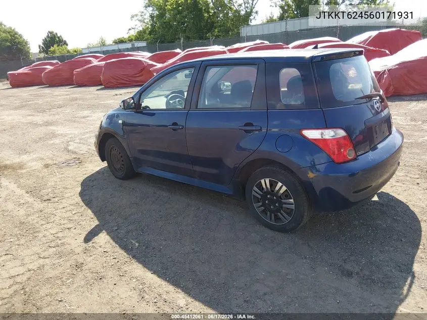 2006 Scion Xa VIN: JTKKT624560171931 Lot: 45412061