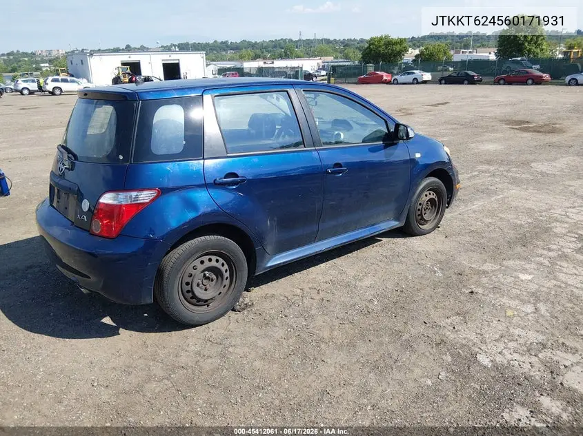 2006 Scion Xa VIN: JTKKT624560171931 Lot: 45412061