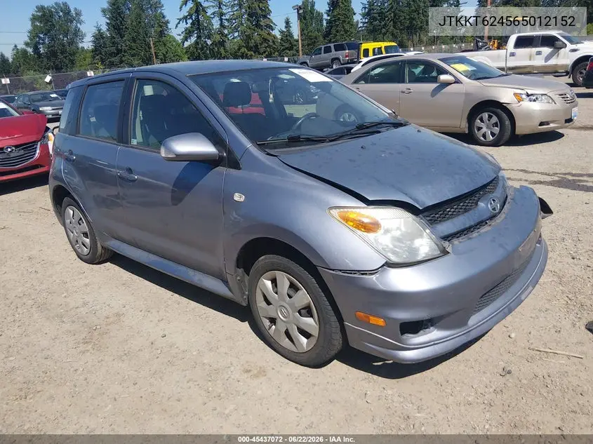 2006 Scion Xa VIN: JTKKT624565012152 Lot: 45437072