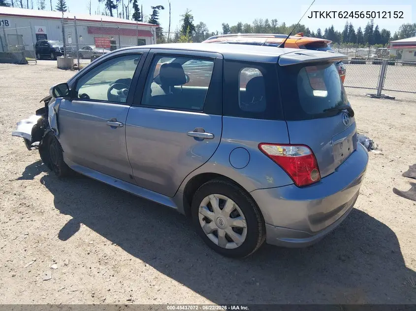 2006 Scion Xa VIN: JTKKT624565012152 Lot: 45437072