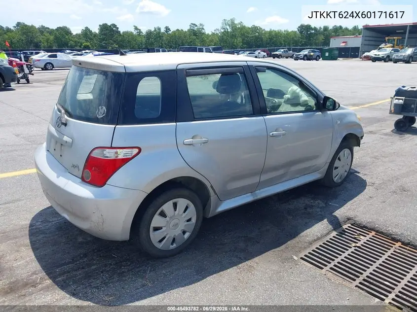 2006 Scion Xa VIN: JTKKT624X60171617 Lot: 45493782