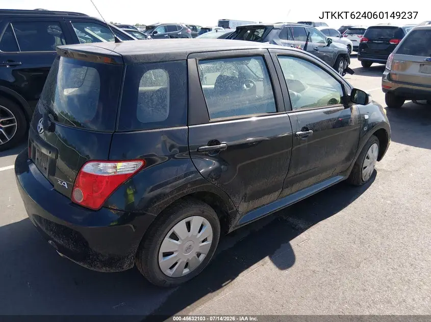 2006 Scion Xa VIN: JTKKT624060149237 Lot: 45632103