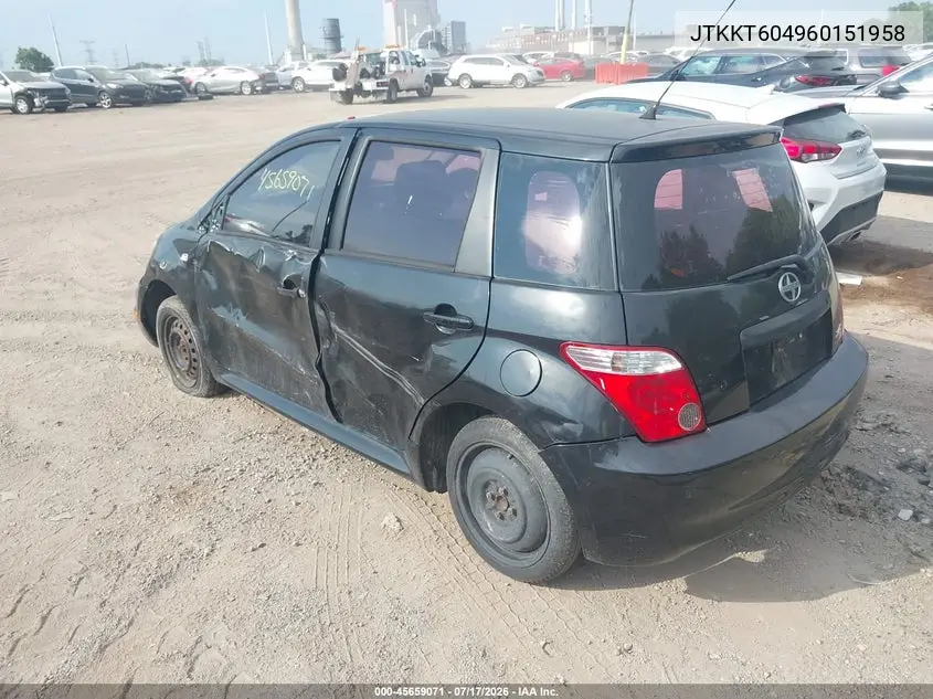 2006 Scion Xa VIN: JTKKT604960151958 Lot: 45659071
