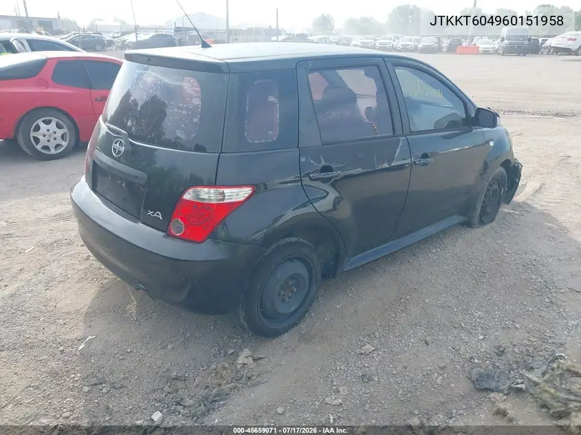 2006 Scion Xa VIN: JTKKT604960151958 Lot: 45659071