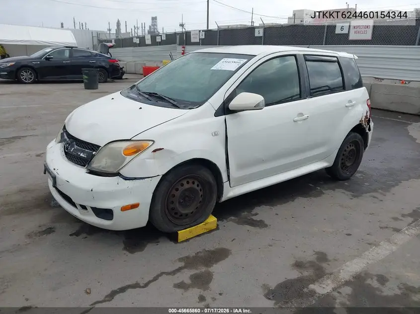 2006 Scion Xa VIN: JTKKT624460154344 Lot: 45665860