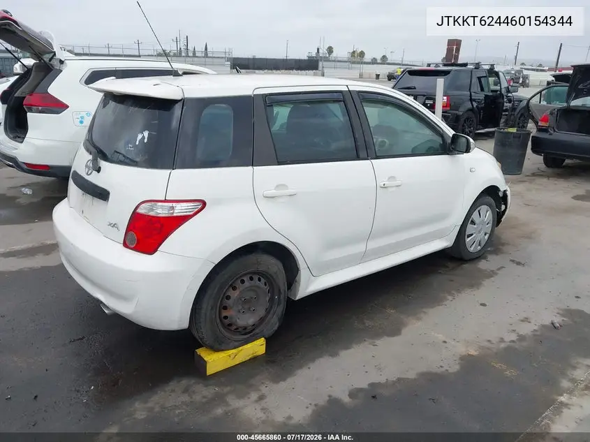 2006 Scion Xa VIN: JTKKT624460154344 Lot: 45665860