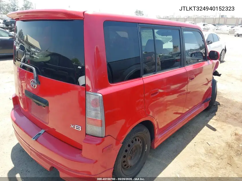 2004 Scion Xb VIN: JTLKT324940152323 Lot: 45158780