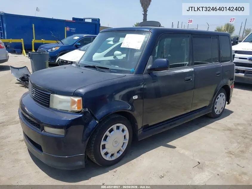 2004 Scion Xb VIN: JTLKT324640142400 Lot: 45316927