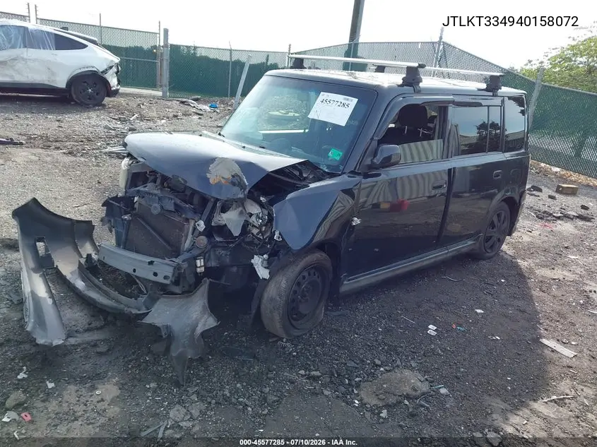 2004 Scion Xb VIN: JTLKT334940158072 Lot: 45577285