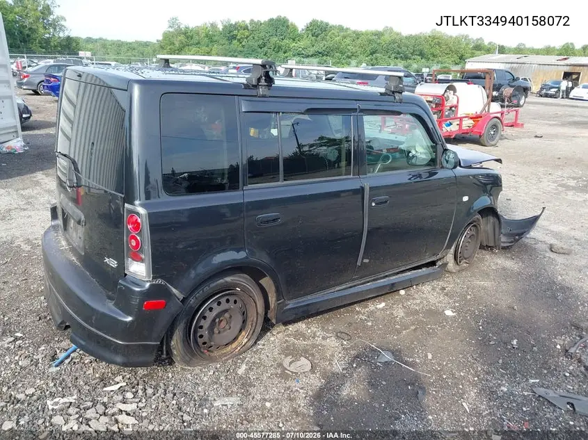 2004 Scion Xb VIN: JTLKT334940158072 Lot: 45577285