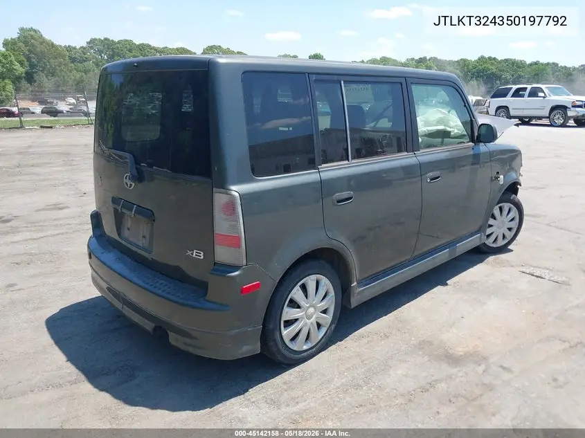 2005 Scion Xb VIN: JTLKT324350197792 Lot: 45142158