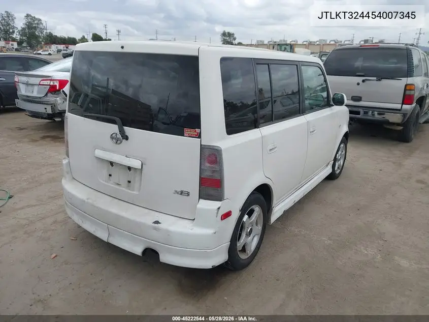 2005 Scion Xb VIN: JTLKT324454007345 Lot: 45222544
