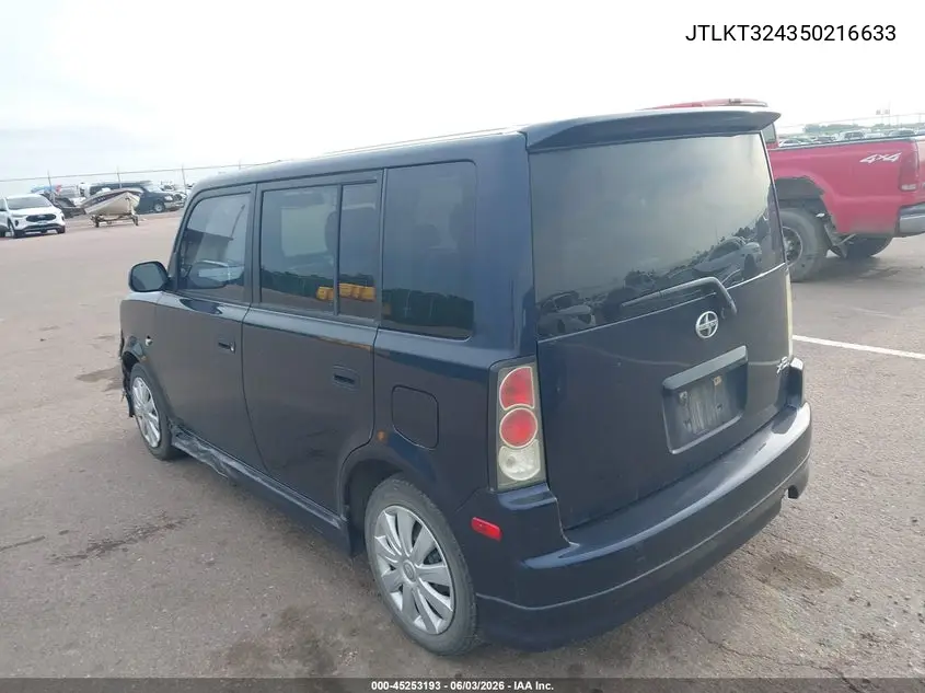 2005 Scion Xb VIN: JTLKT324350216633 Lot: 45253193