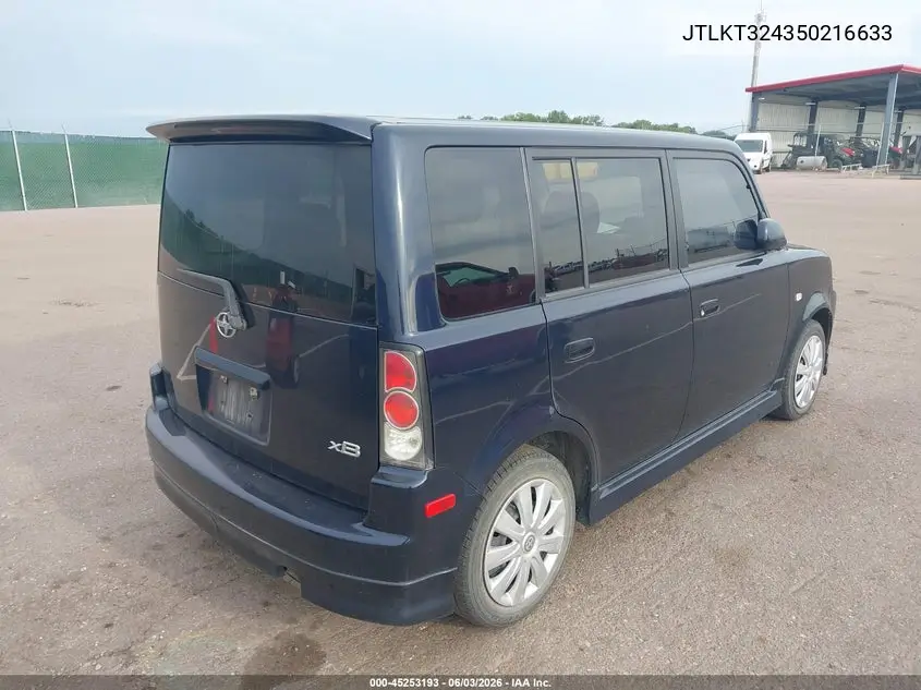 2005 Scion Xb VIN: JTLKT324350216633 Lot: 45253193