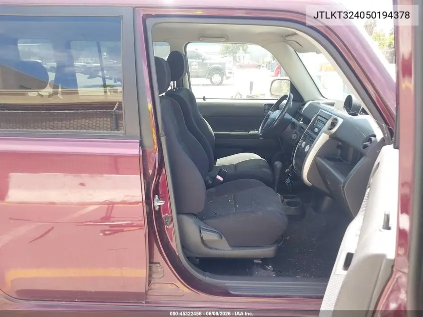 2005 Scion Xb VIN: JTLKT324050194378 Lot: 45322456