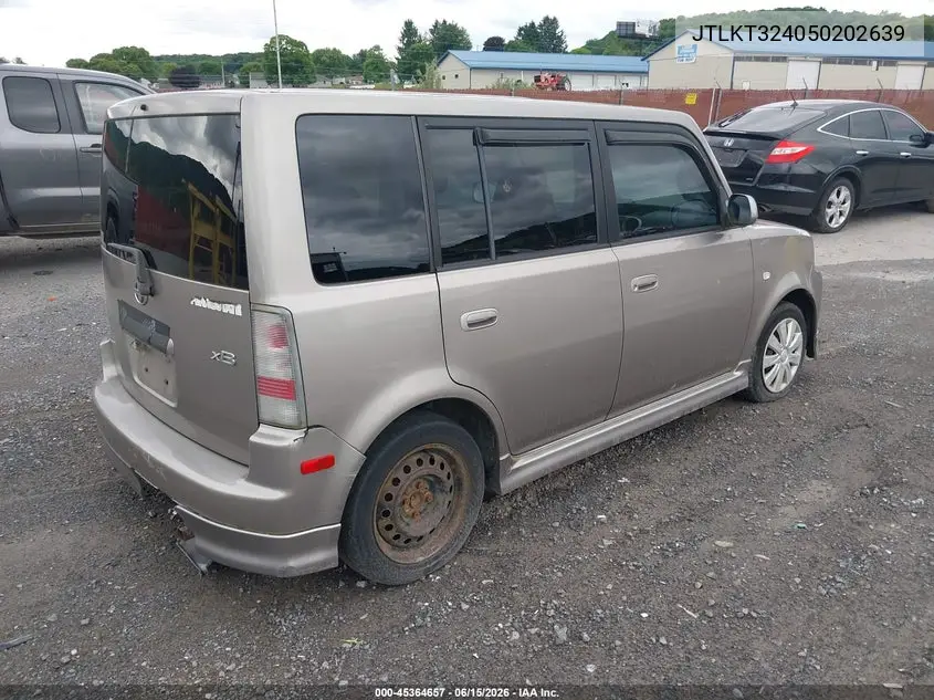 2005 Scion Xb VIN: JTLKT324050202639 Lot: 45364657