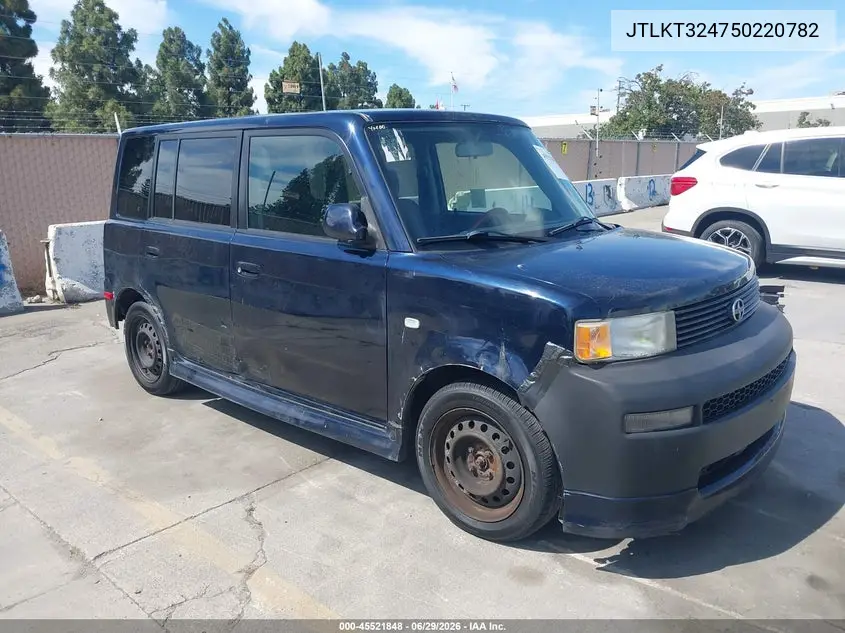 2005 Scion Xb VIN: JTLKT324750220782 Lot: 45521848