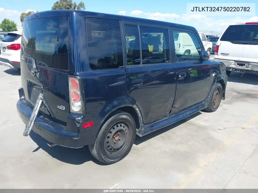 2005 Scion Xb VIN: JTLKT324750220782 Lot: 45521848