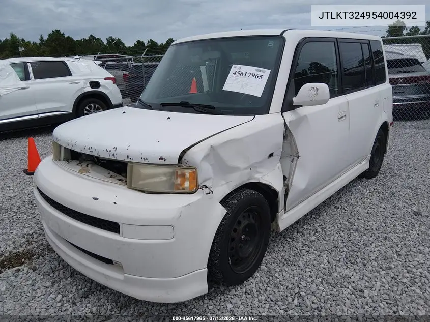 2005 Scion Xb VIN: JTLKT324954004392 Lot: 45617965