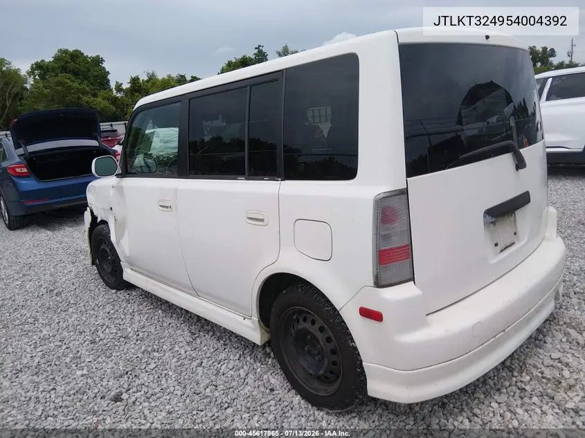 2005 Scion Xb VIN: JTLKT324954004392 Lot: 45617965