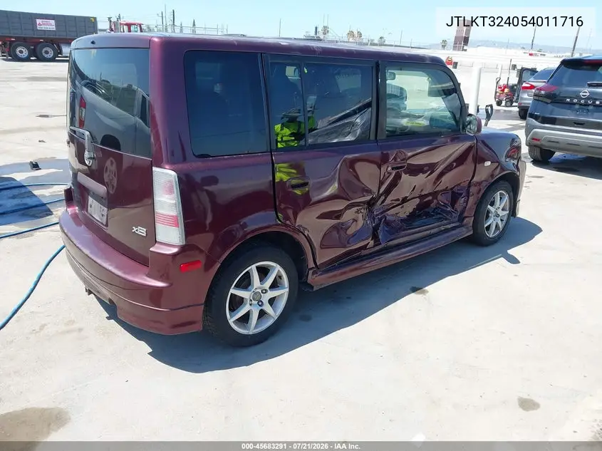 2005 Scion Xb VIN: JTLKT324054011716 Lot: 45683291
