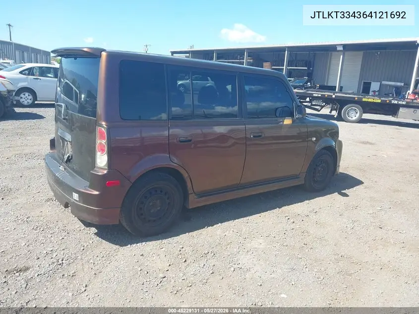 2006 Scion Xb VIN: JTLKT334364121692 Lot: 45229131