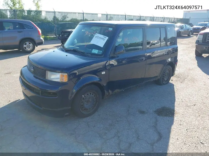 2006 Scion Xb VIN: JTLKT324X64097571 Lot: 45235592