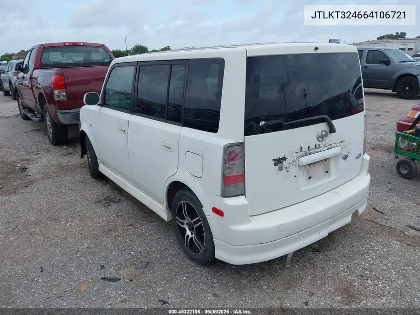2006 Scion Xb VIN: JTLKT324664106721 Lot: 45322106