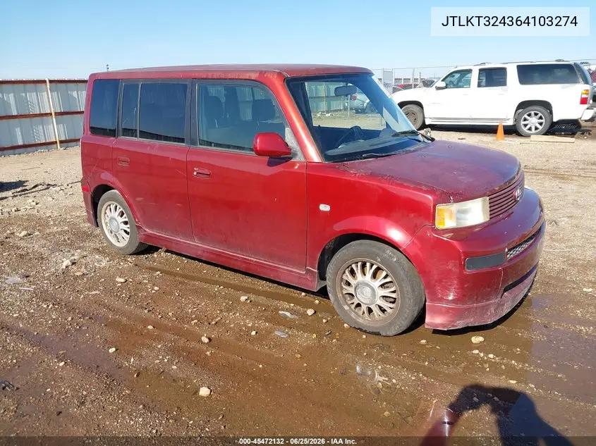 2006 Scion Xb VIN: JTLKT324364103274 Lot: 45472132