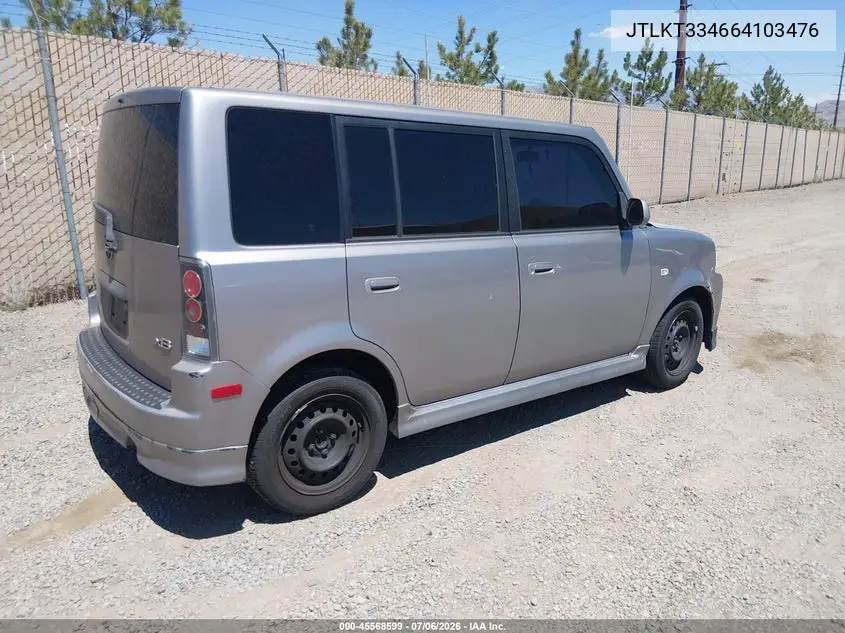 2006 Scion Xb VIN: JTLKT334664103476 Lot: 45568599