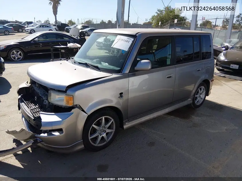 2006 Scion Xb VIN: JTLKT324264058568 Lot: 45581601