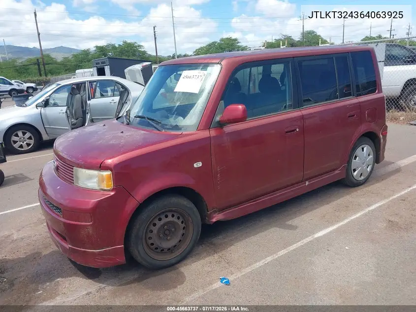 2006 Scion Xb VIN: JTLKT324364063925 Lot: 45663737