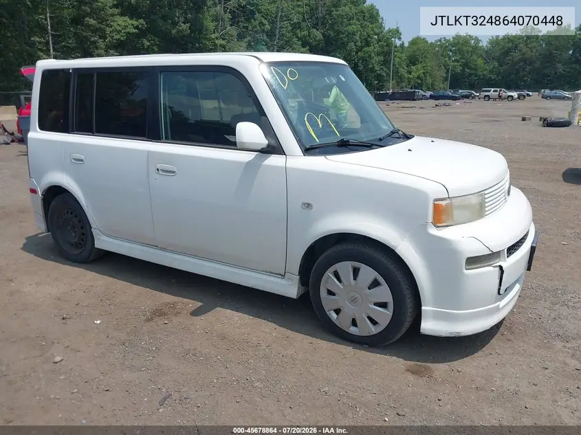 2006 Scion Xb VIN: JTLKT324864070448 Lot: 45678864