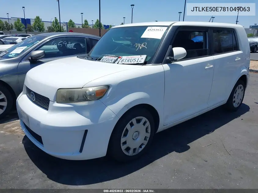 2008 Scion Xb VIN: JTLKE50E781049063 Lot: 45253933