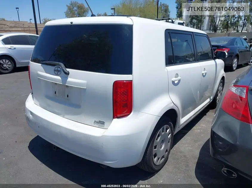 2008 Scion Xb VIN: JTLKE50E781049063 Lot: 45253933