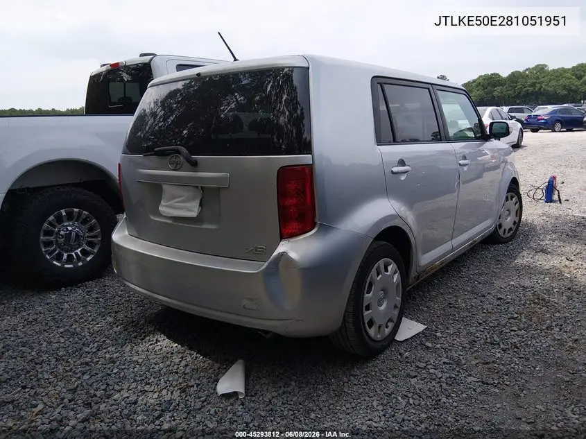 2008 Scion Xb VIN: JTLKE50E281051951 Lot: 45293812