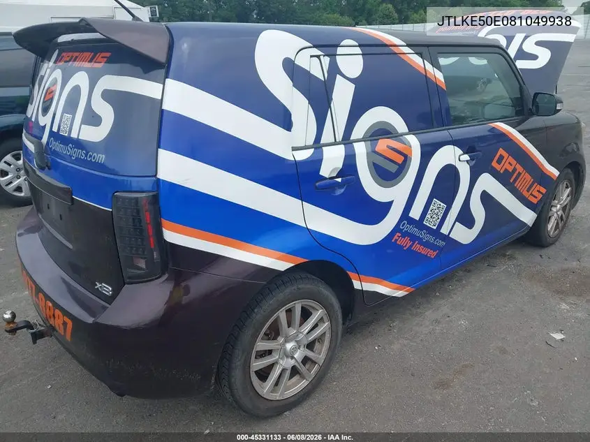 2008 Scion Xb VIN: JTLKE50E081049938 Lot: 45331133