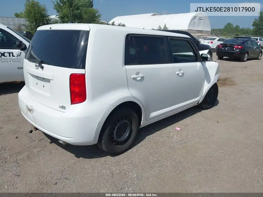 2008 Scion Xb VIN: JTLKE50E281017900 Lot: 45522260