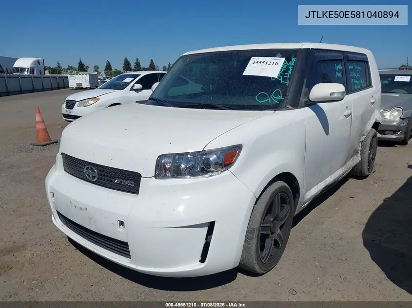 2008 Scion Xb VIN: JTLKE50E581040894 Lot: 45551210