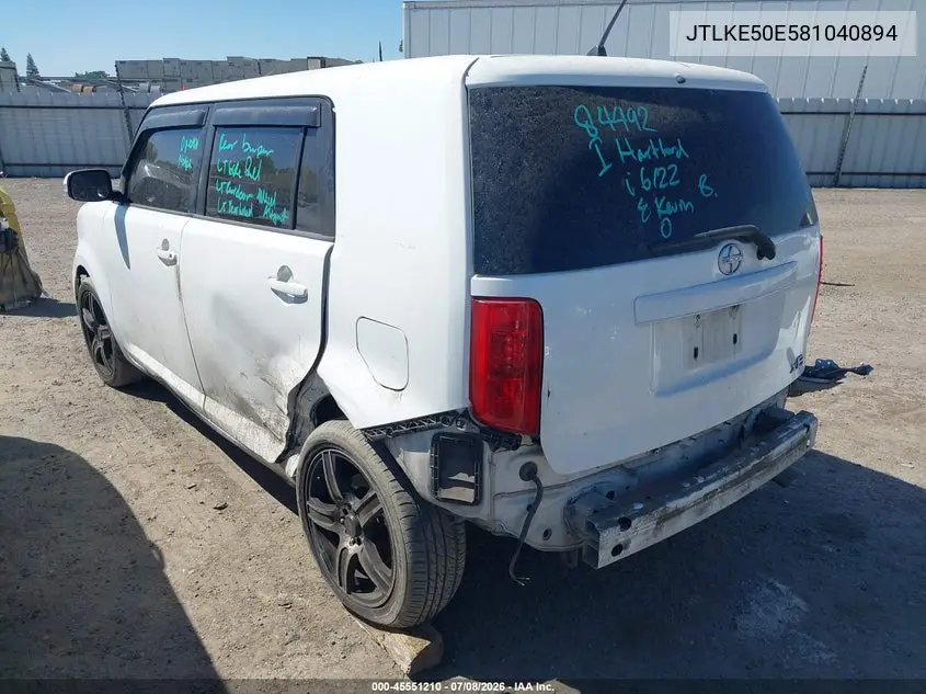 2008 Scion Xb VIN: JTLKE50E581040894 Lot: 45551210