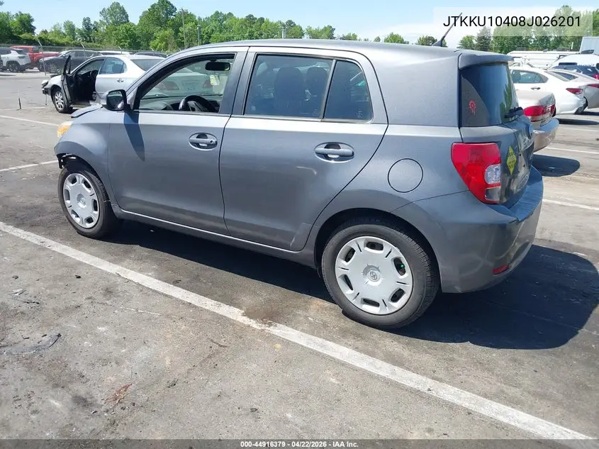 2008 Scion Xd VIN: JTKKU10408J026201 Lot: 44916379