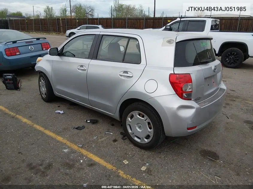 2010 Scion Xd VIN: JTKKU4B43AJ051985 Lot: 44716643