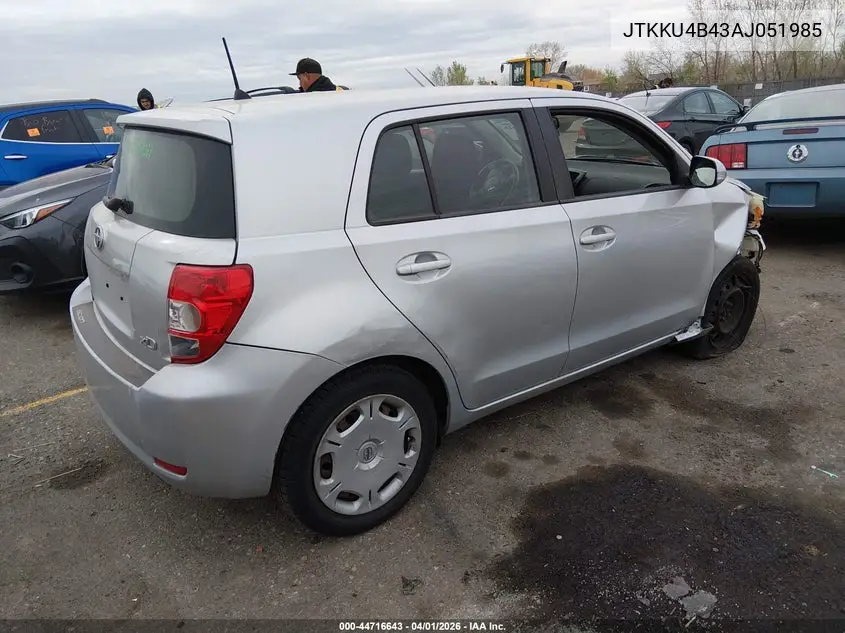 2010 Scion Xd VIN: JTKKU4B43AJ051985 Lot: 44716643