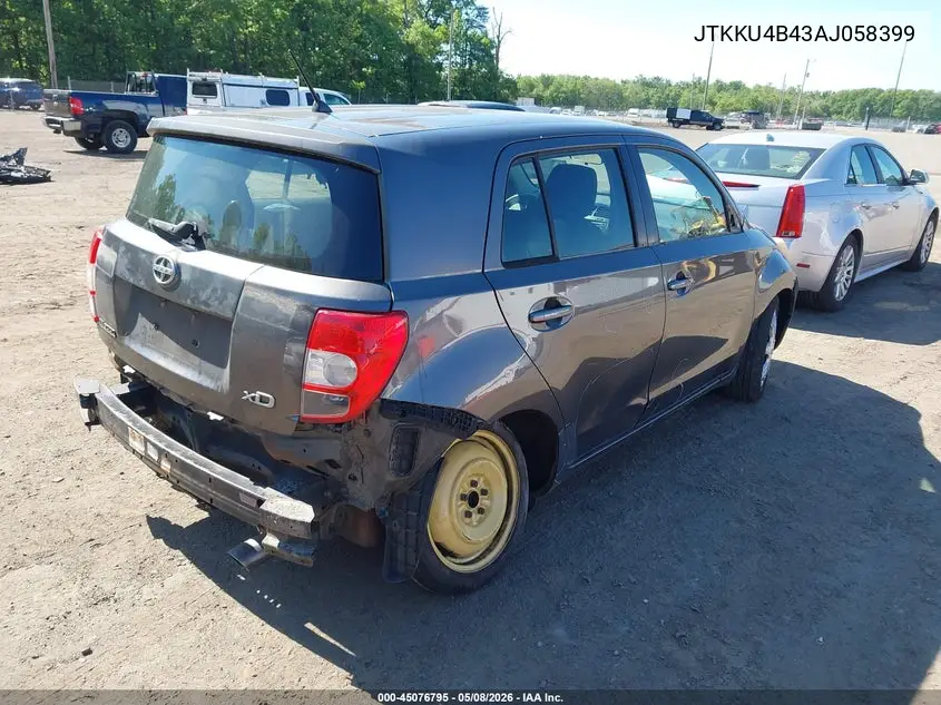 2010 Scion Xd VIN: JTKKU4B43AJ058399 Lot: 45076795