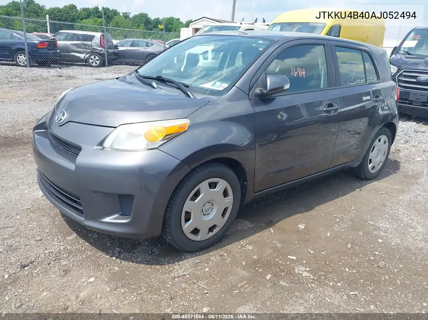 2010 Scion Xd VIN: JTKKU4B40AJ052494 Lot: 45371684