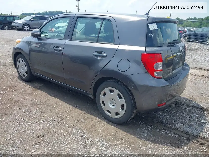 2010 Scion Xd VIN: JTKKU4B40AJ052494 Lot: 45371684