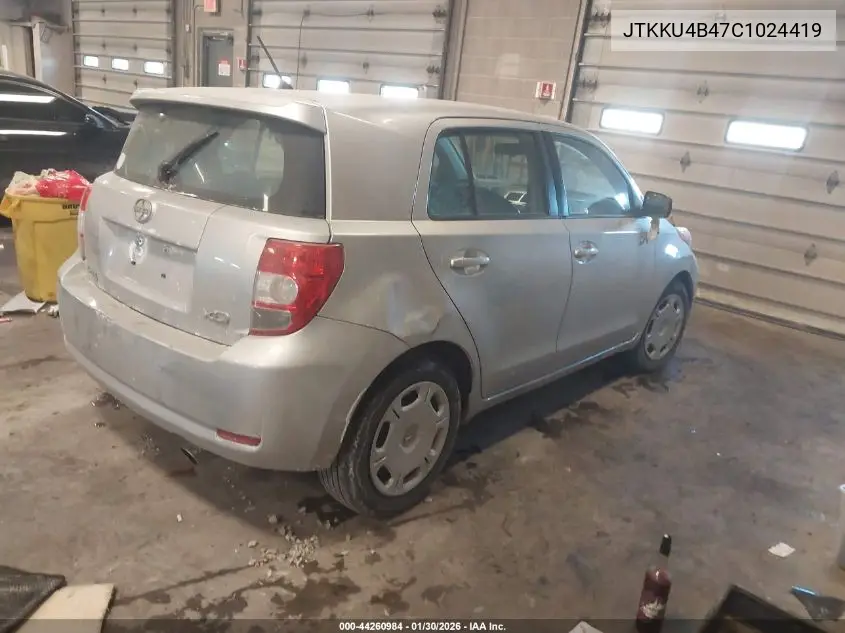 2012 Scion Xd VIN: JTKKU4B47C1024419 Lot: 44260984