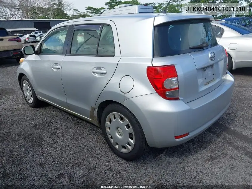 2012 Scion Xd Release Series 4.0 VIN: JTKKU4B41C1021810 Lot: 44415506