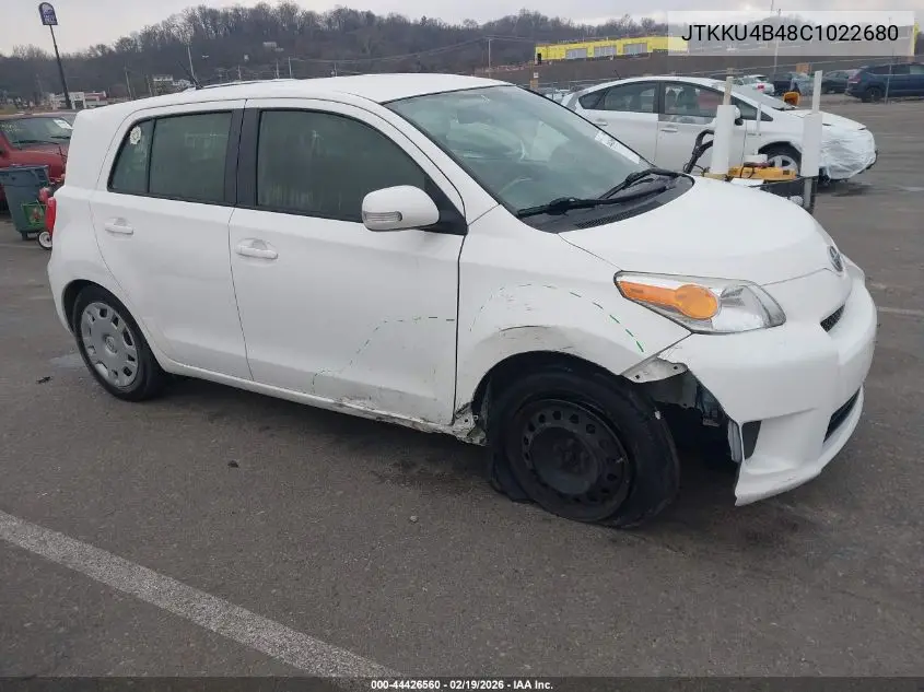 2012 Scion Xd VIN: JTKKU4B48C1022680 Lot: 44426560
